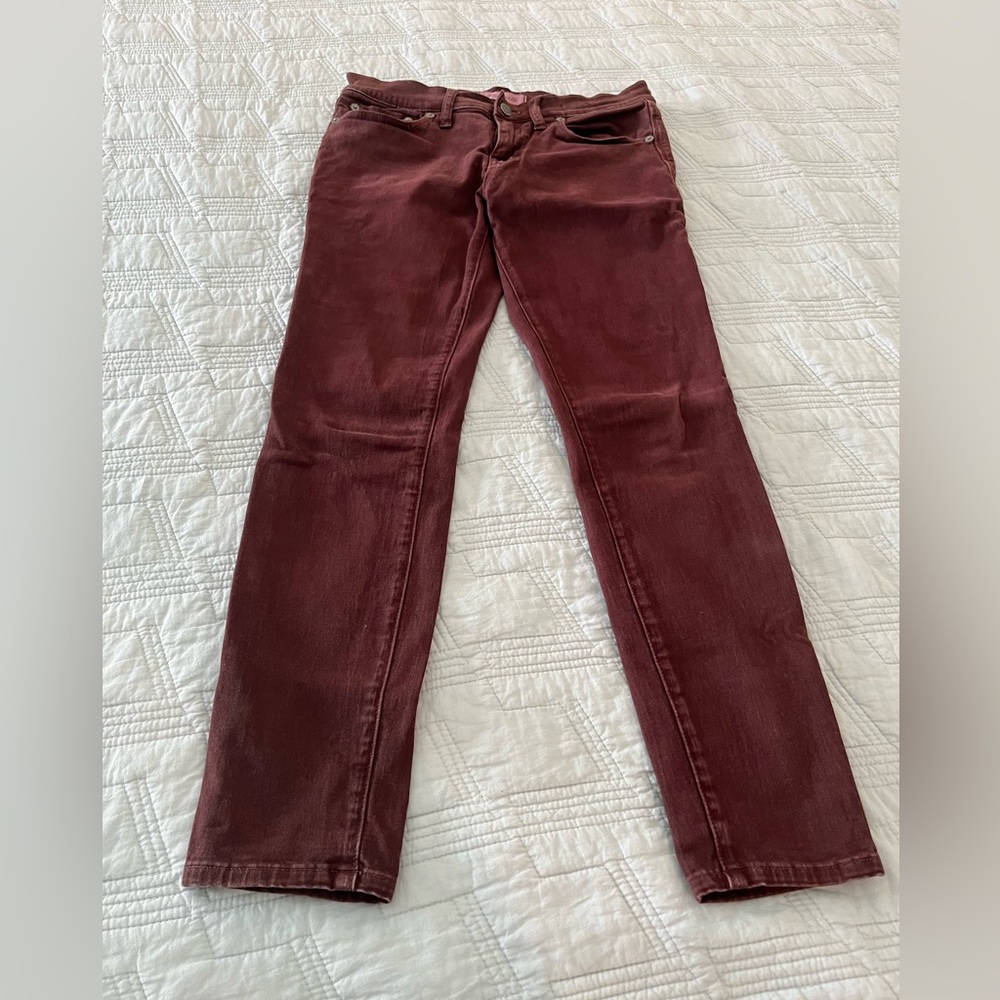 Madewell Skinny Skinny size 27 burgundy pants.